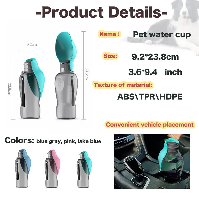 800ml Portable Dog Water Bottle - DoCamping