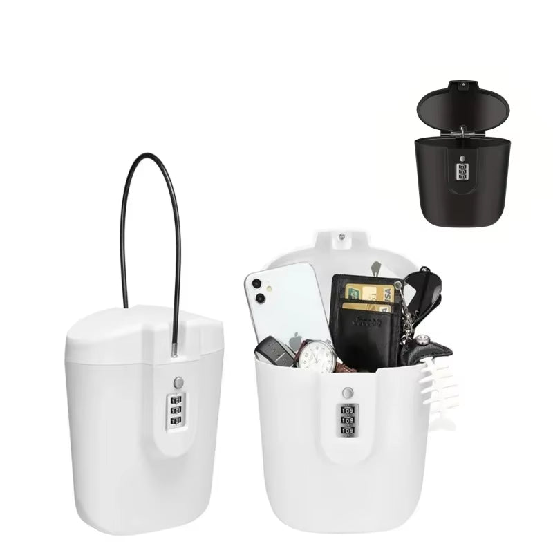 2024 Enhanced Portable Beach Bucket Password Box Storage Outdoor Mini Mobile Phone Wallet Safe and Portable Handle Designer Anti