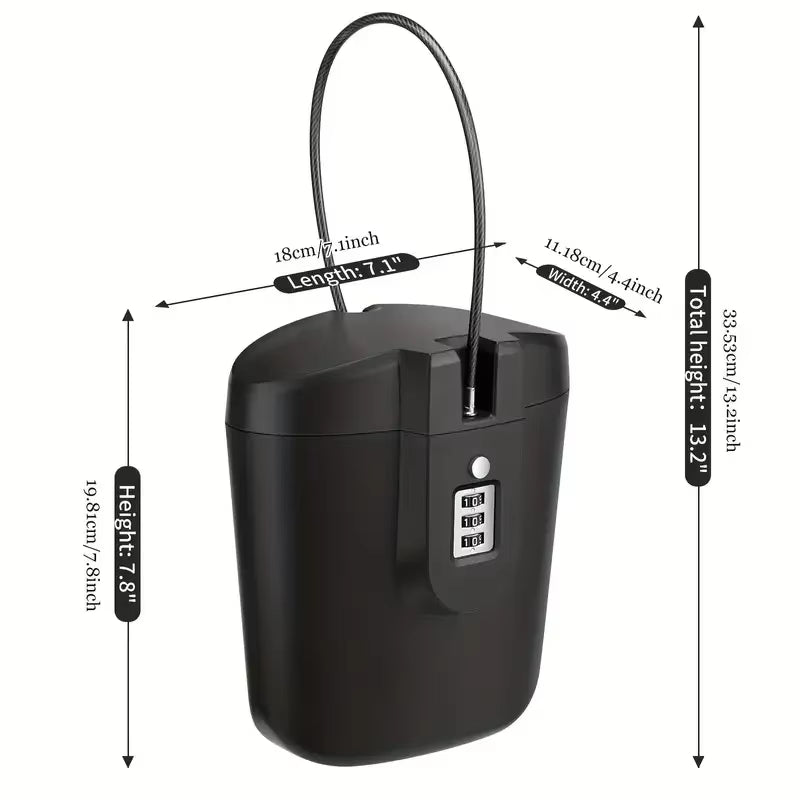 2024 Enhanced Portable Beach Bucket Password Box Storage Outdoor Mini Mobile Phone Wallet Safe and Portable Handle Designer Anti
