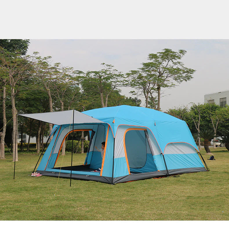 Double-Layer Waterproof Camping Tent with Two Bedrooms - DoCamping