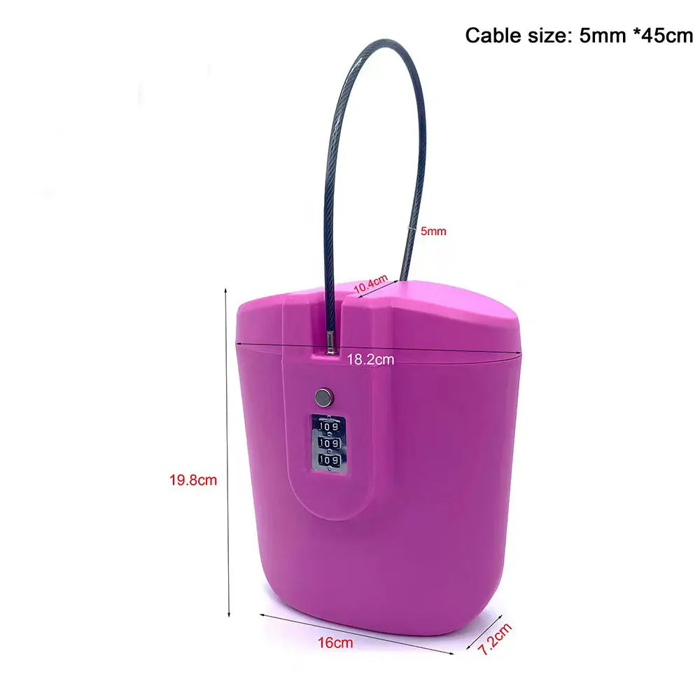 Outdoor Portable Safe Box Beach Bucket with Steel Wire Hidden Safes 3-Digit Password Lock Storage Box for Riding Sports Swimming