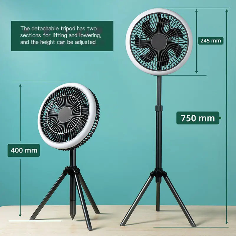 Portable USB Rechargeable Camping Tent Fan & Light - DoCamping