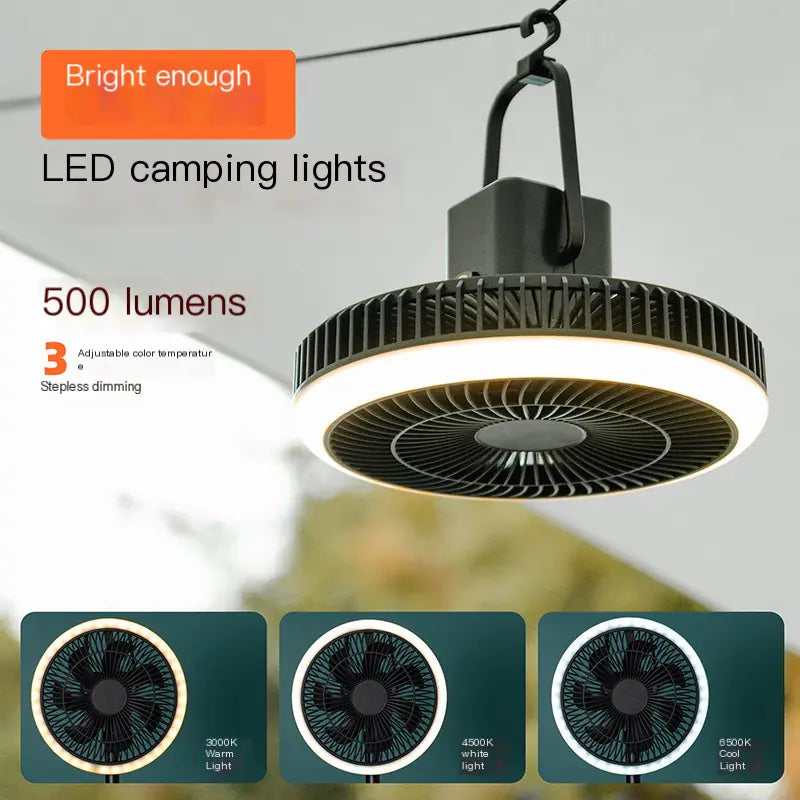 Portable USB Rechargeable Camping Tent Fan & Light - DoCamping