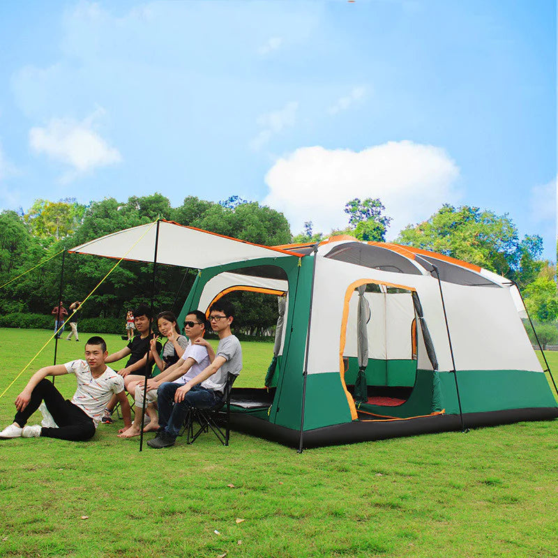 Double-Layer Waterproof Camping Tent with Two Bedrooms - DoCamping