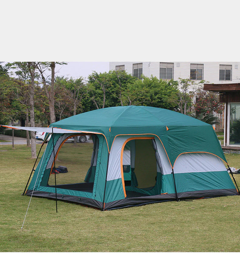 Double-Layer Waterproof Camping Tent with Two Bedrooms - DoCamping