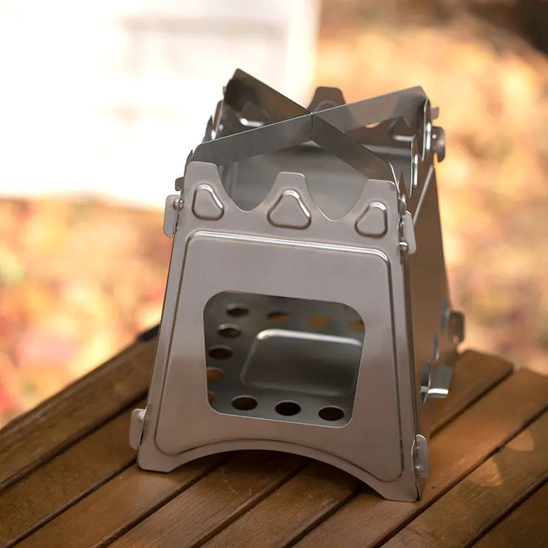 Portable Outdoor Wood Stove - Stainless Steel Camping Cooker - DoCamping