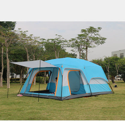 Double-Layer Waterproof Camping Tent with Two Bedrooms - DoCamping