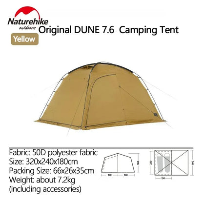 Naturehike DUNE 7.6 Lightweight Modified Dome Tent 4-season Double Layer Tent 2-4 Person Family Outdoor Camp Travel Waterproof