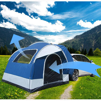 Car Rear Tent 3-4Persons Outdoor Camping Hiking Sunshade Waterproof Road Trip for Vehicle Awning Pergola Self-driving Tourist