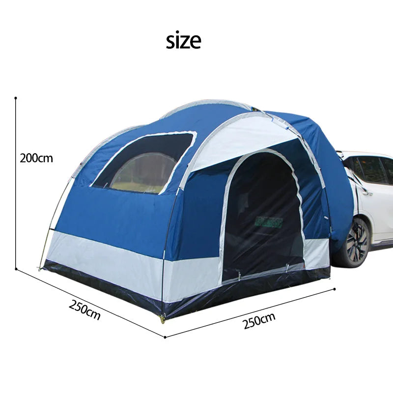 Car Rear Tent 3-4Persons Outdoor Camping Hiking Sunshade Waterproof Road Trip for Vehicle Awning Pergola Self-driving Tourist