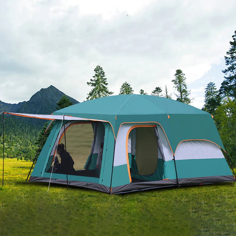 Double-Layer Waterproof Camping Tent with Two Bedrooms - DoCamping