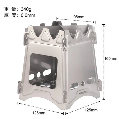 Portable Outdoor Wood Stove - Stainless Steel Camping Cooker - DoCamping