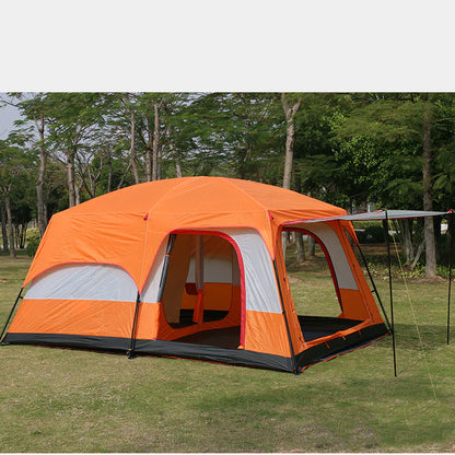 Double-Layer Waterproof Camping Tent with Two Bedrooms - DoCamping